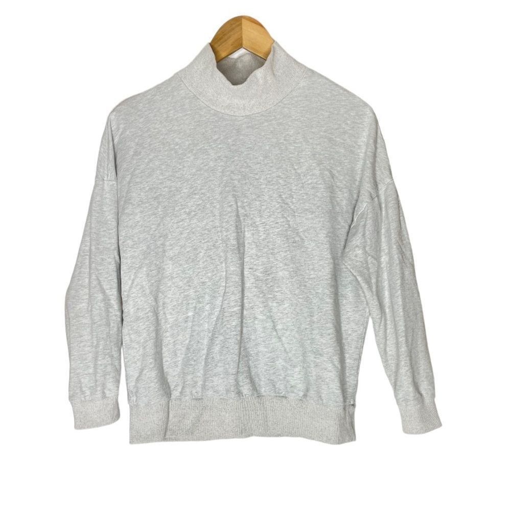 Callahan Knitwear Revolve Light Grey Mock Neck Sweatshirt